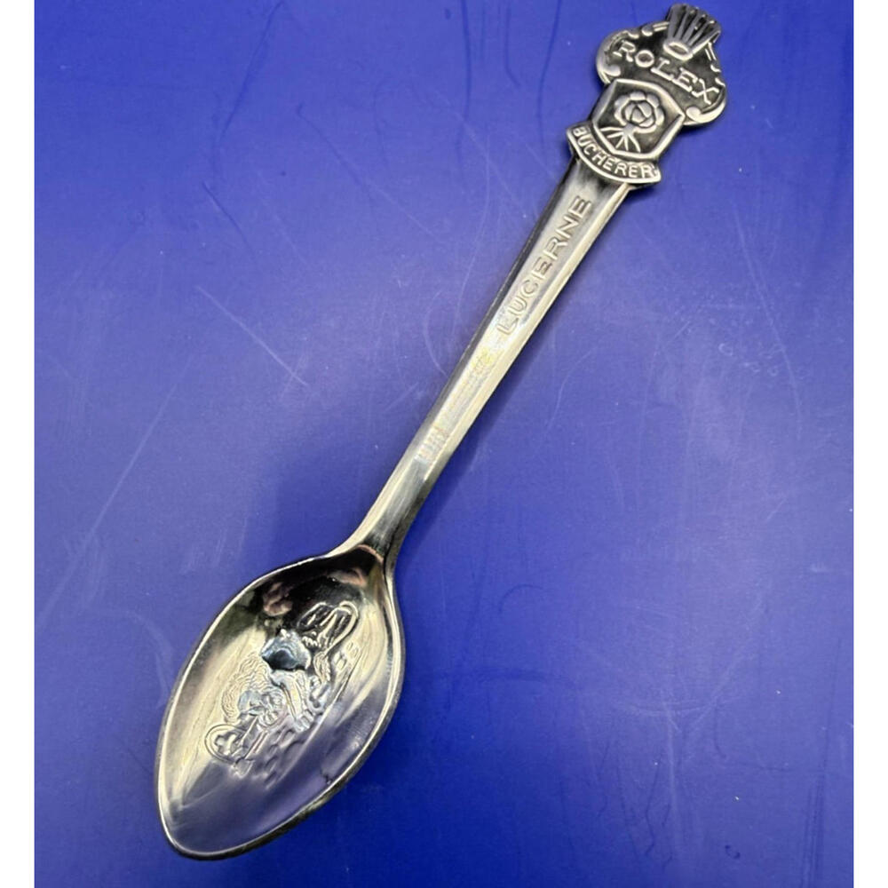Vintage Rolex Bucherer of Switzerland Souvenir Spoon 4.5” Swiss Watch Ephemera